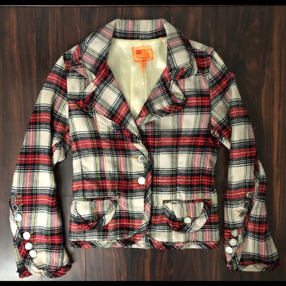 Twill Twenty Two plaid retro vintage blazer M